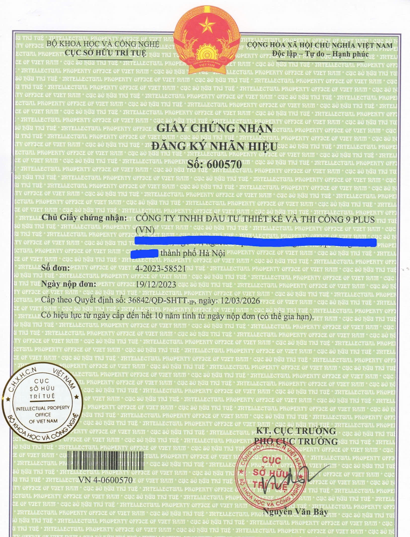 HÀNH TRÌNH ĐĂNG KÝ BẢN QUYỀN LOGO 9PLUS